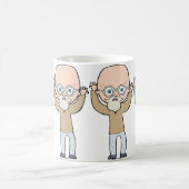 Grappige Kale Excentrieke Oude Man met Baard Koffiemok (Center)