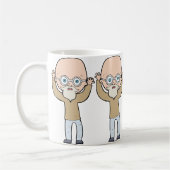 Grappige Kale Excentrieke Oude Man met Baard Koffiemok (Links)