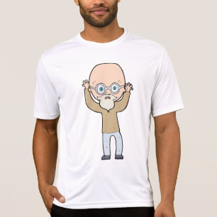 Grappige Kale Excentrieke Oude Man met Baard T-shirt