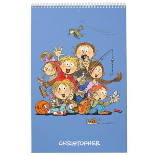 Grappige kalender voor kinderen gepersonaliseerd b