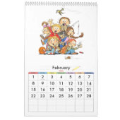 Grappige kalender voor kinderen gepersonaliseerd b (Feb 2026)