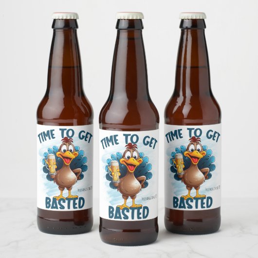 Grappige kalkoen borsten Thanksgiving Bier Etiket (Flessen)