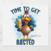 Grappige kalkoen borsten Thanksgiving Bier Etiket (Enkel label)