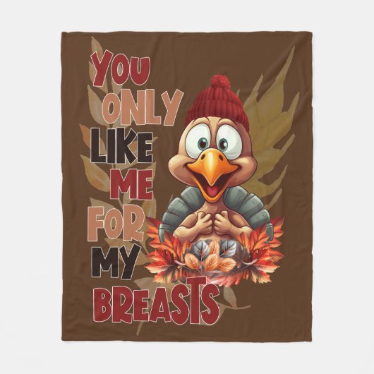 Grappige kalkoen borsten Thanksgiving Fleece Deken (Voorkant)