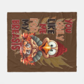 Grappige kalkoen borsten Thanksgiving Fleece Deken (Voorkant (Horizontaal))