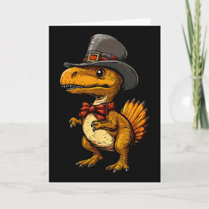 Grappige kalkoen dinosaurus Thanksgiving Schattige Kaart