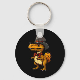 Grappige kalkoen dinosaurus Thanksgiving Schattige Sleutelhanger