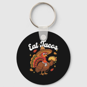 Grappige kalkoen eet taco vegan grappige thanksgiv sleutelhanger