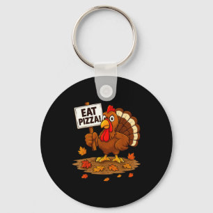 Grappige Kalkoen Eet Zza Thanksgiving Voor Mannen  Sleutelhanger