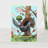 Grappige kalkoen Happy Thanksgiving kaart ontwerp (Achterkant)