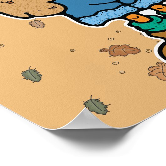 grappige kalkoen in overalls poster (Hoek)