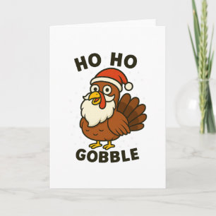 Grappige Kalkoen Kerstman Kerst Thanksgiving Humor Kaart