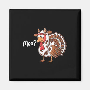 Grappige Kalkoen Koe Dankzegging Neppe Koe Boer Ko Magneet