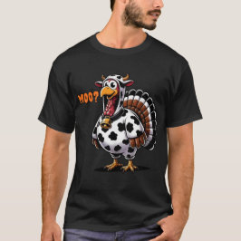 Grappige kalkoen koe kostuum Moo-key Thanksgiving T-shirt