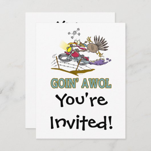 grappige kalkoen met AWOL Kaart (Voorkant / Achterkant)