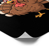 Grappige Kalkoen Pelgrim Hoed F Gobble F Thanksgiv Poster (Hoek)