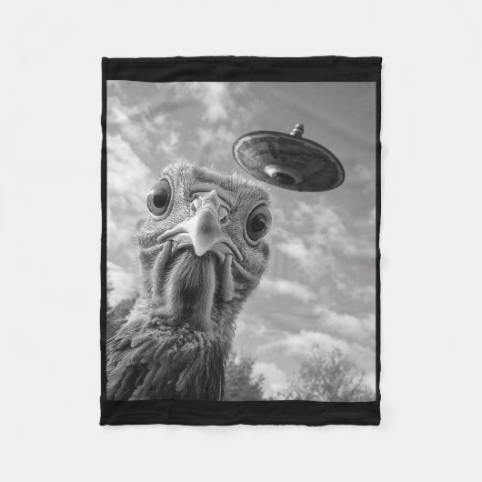 Grappige kalkoen selfie Ufo Thanksgiving  Fleece Deken (Voorkant)