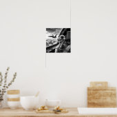 Grappige kalkoen selfie zwart & wit poster (Keuken)