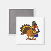 Grappige kalkoen spelen saxofoon magneet (Voorkant / Achterkant)