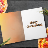 Grappige kalkoen Thanksgiving eet pizza Feestdagen Kaart