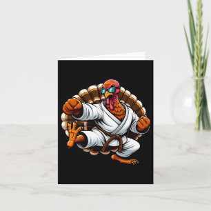 Grappige kalkoen thanksgiving karate judo martial  kaart