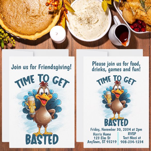 Grappige kalkoen Thanksgiving of Vriendendankdag Kaart
