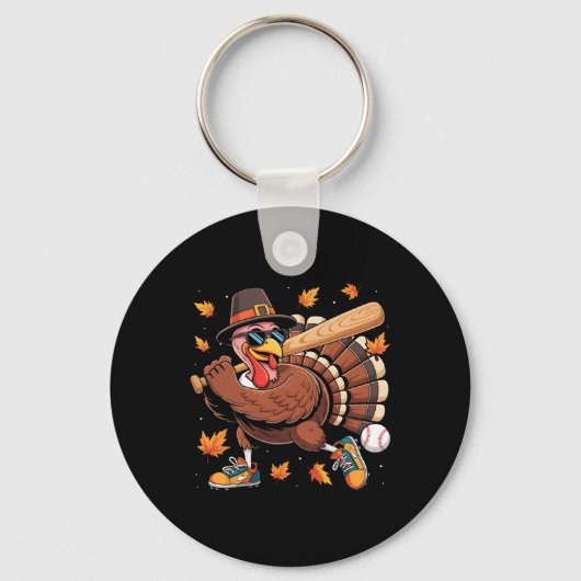 Grappige Kalkoen Verkoop Speldag Thanksgiving Mann Sleutelhanger (Voorkant)