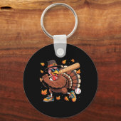 Grappige Kalkoen Verkoop Speldag Thanksgiving Mann Sleutelhanger (Voorkant)