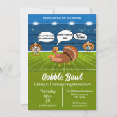 Grappige Kalkoen Voetbal Thanksgiving Touchdowns Kaart (Voorkant)