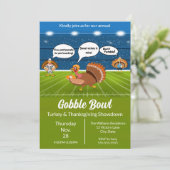 Grappige Kalkoen Voetbal Thanksgiving Touchdowns Kaart (Staand voorkant)