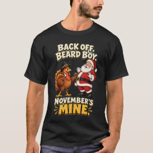 Grappige kalkoen vs Kerstman Thanksgiving november T-shirt