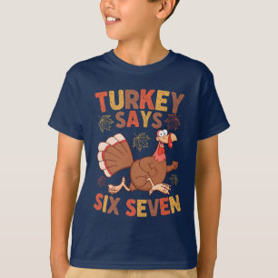 Grappige “Kalkoen Zegt Zes Zeven” Thanksgiving Mem T-shirt
