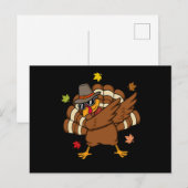 Grappige kalkoendans voor Thanksgiving-gezin Manne Briefkaart (Voorkant / Achterkant)