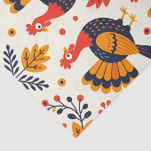 Grappige kalkoenen en herfstbladeren Thanksgiving Tissuepapier (Detail)