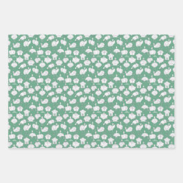 Grappige kalkoenen en kerst op het Boerderij! Inpakpapier Vel