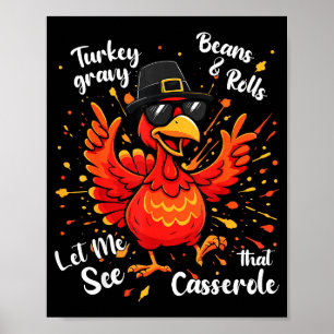 Grappige kalkoengravy bonen en rollen Cerole Dankz Poster
