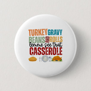 Grappige kalkoengravy bonen en rollen Cerole Thank Ronde Button 5,7 Cm