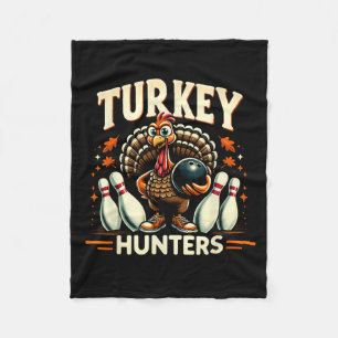 Grappige kalkoenjagers Retro Thanksgiving Bowling Fleece Deken