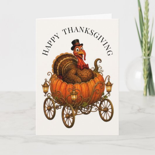 Grappige kalkoenpompoen Thanksgiving Kaart (Voorkant)