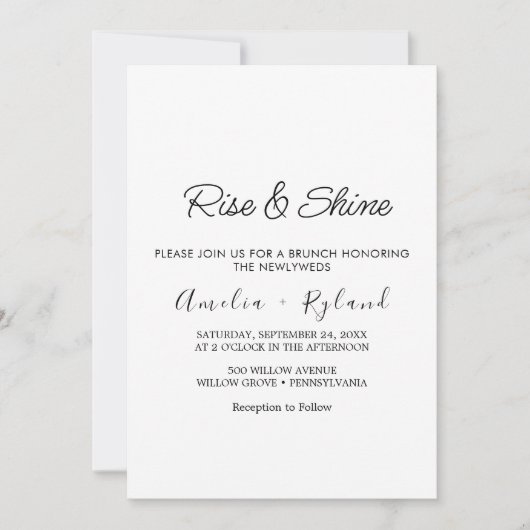 Grappige kalligrafie bruiloft brunch uitnodiging (Voorkant)