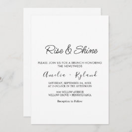 Grappige kalligrafie bruiloft brunch uitnodiging