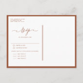 Grappige kalligrafie Terracotta bruiloft Uitnodiging Briefkaart (Achterkant)