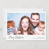 Grappige kalligrafie Vrolijke kerstfoto Feestdagenkaart (Voorkant)