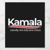 Grappige kamala 2024, letterlijk de enige verstand wijn etiket (Enkel label)
