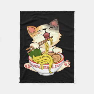 Grappige Kamala Anime Kat Eten Ramen Trump Noodles Fleece Deken