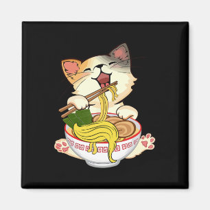 Grappige Kamala Anime Kat Eten Ramen Trump Noodles Magneet