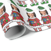 Grappige kamala harris Custom Gezicht foto Elf Xma Cadeaupapier (Rol Hoek)