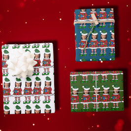 Grappige kamala harris Custom Gezicht foto Elf Xma Inpakpapier Vel