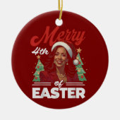 Grappige Kamala Harris Kerstman Hoed Keramisch Ornament (Voorkant)