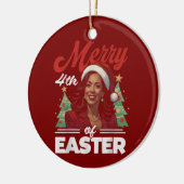 Grappige Kamala Harris Kerstman Hoed Keramisch Ornament (Links)